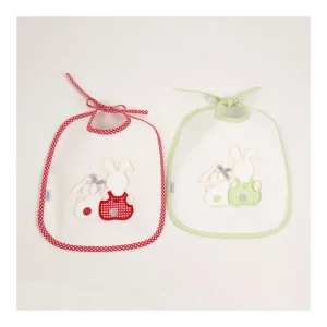Clearance Babero cuadrado conejitos 1Ud Baberos