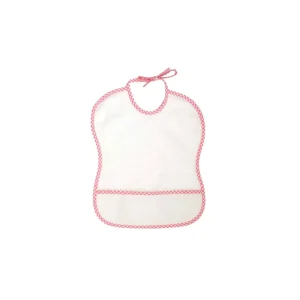 Sale Babero punto de cruz sin plastico rosa Baberos
