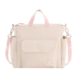 Fashion Bolso Maternal Pack Lino Rosa Bolsos