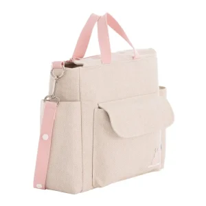 Fashion Bolso Maternal Pack Lino Rosa Bolsos