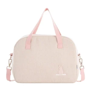 Hot Bolso Maternal Prome Lino Rosa Bolsos