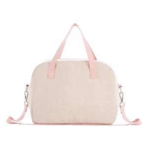 Hot Bolso Maternal Prome Lino Rosa Bolsos
