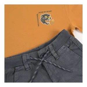 Outlet Camiseta raya y bermuda lino Conjuntos