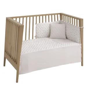New Colcha + Protector Cuna 60 Branch Beige Edredón Y Protector