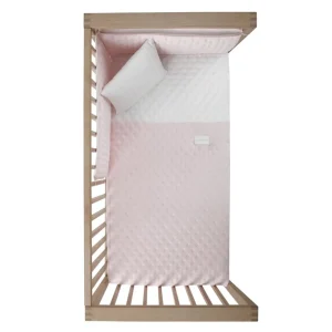 New Colcha y Protector Cuna 60 Soft Rosa Edredón Y Protector