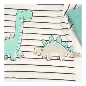 Outlet Conjunto Camiseta y Bermuda rayas dinosaurios Conjuntos