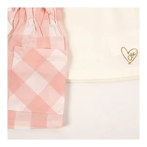 Hot Conjunto camiseta y bermuda vichy Bianco Conjuntos