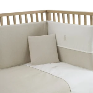 Discount Funda Nordica + Protector Cuna 60 Lino Beige Edredón Y Protector