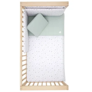 Outlet Funda Nordica + Protector Cuna 60 Greeny Verde Edredón Y Protector