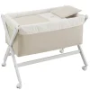 Clearance Minicuna Tijera Madera Lino Beige/Bco Minicunas