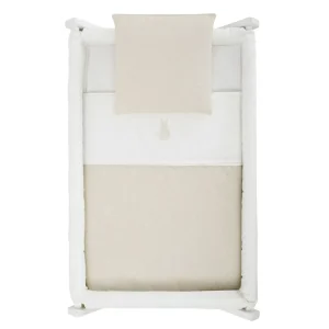 Clearance Minicuna Tijera Madera Lino Beige/Bco Minicunas