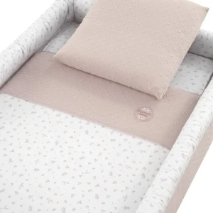 Discount Minicuna Tijera Madera Plumeti Rosa/Natural Minicunas