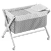 Sale Minicuna Tijera Madera Soft Gris/Bco Minicunas