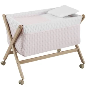 Clearance Minicuna Tijera Madera Soft Rosa/Natural Minicunas