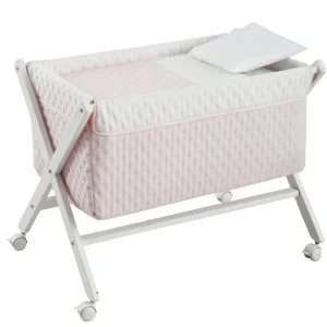 Sale Minicuna Tijera Madera Soft Rosa/Bco Minicunas
