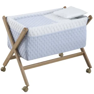 Outlet Minicuna Tijera Madera Soft Celeste/Natural Minicunas