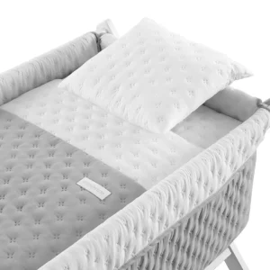 Sale Minicuna Tijera Madera Soft Gris/Bco Minicunas