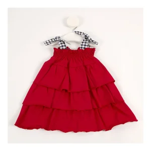 Outlet Vestido infantil volantes tirante Vichy Vestidos