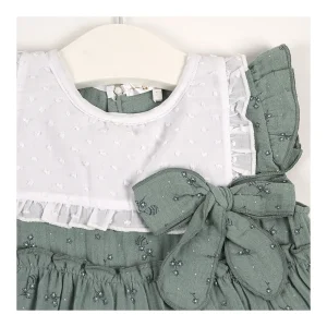 Fashion Vestido volante c/babero lazo Vestidos