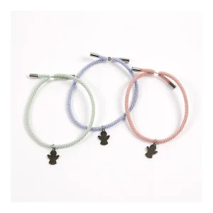Sale Complemento Pulsera con cordón pastel y ángel plateado Bautizo, Ceremonia Y Comunión