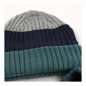 Fashion Conjunto gorro y cuello rayas Manoplas Y Gorros