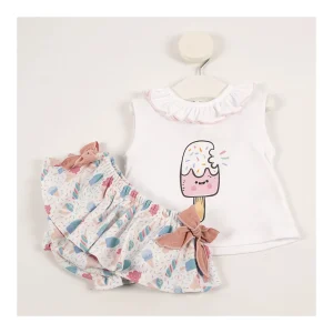 New Conjunto niña helado Pololos Y Ranitas