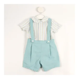 Fashion Conjunto peto y camisa rayas Pololos Y Ranitas