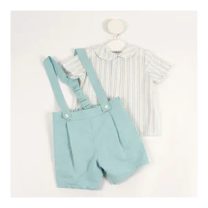 Fashion Conjunto peto y camisa rayas Pololos Y Ranitas