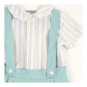 Fashion Conjunto peto y camisa rayas Pololos Y Ranitas