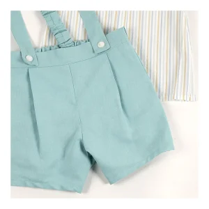 Fashion Conjunto peto y camisa rayas Pololos Y Ranitas