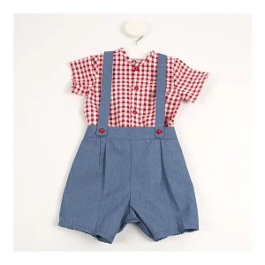 Clearance Conjunto peto y camisa vichy Pololos Y Ranitas