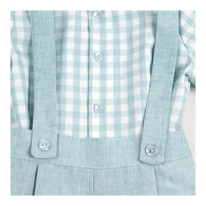 Sale Conjunto peto y camisa vichy Aqua Pololos Y Ranitas