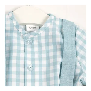 Sale Conjunto peto y camisa vichy Aqua Pololos Y Ranitas