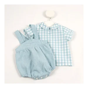 Hot Conjunto pololo y camisa vichy Aqua Pololos Y Ranitas