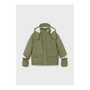 Fashion Parka con capucha y manoplas Cazadoras Y Abrigos