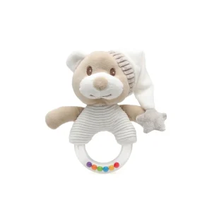 Best Peluche sonajero osito beige con gorro Juguetes