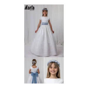 Sale Vestido comunion manga corta gasa Bautizo, Ceremonia Y Comunión