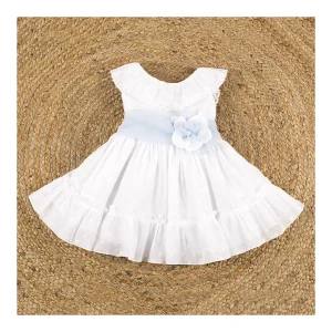 Sale Vestido volantes cinto flores Bautizo, Ceremonia Y Comunión