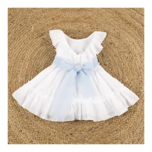 Sale Vestido volantes cinto flores Bautizo, Ceremonia Y Comunión